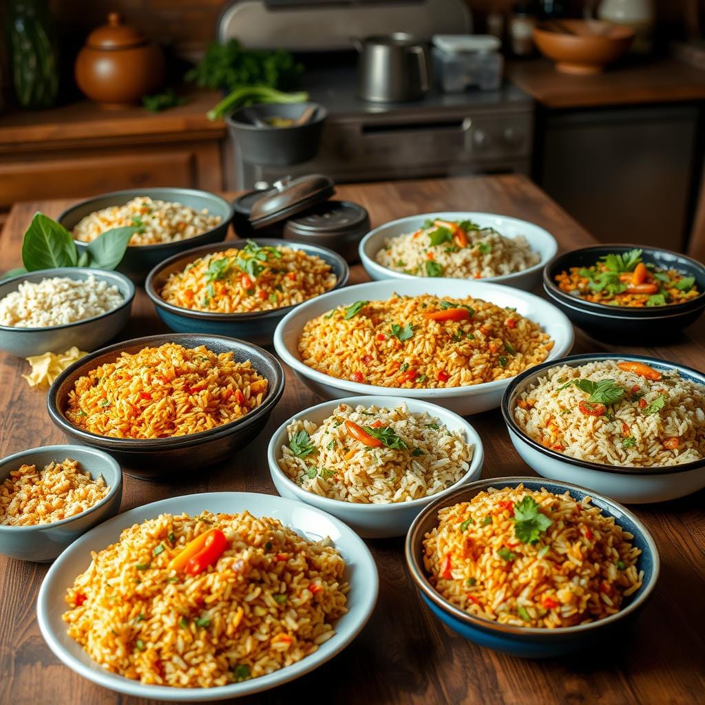 Plats de riz économiques