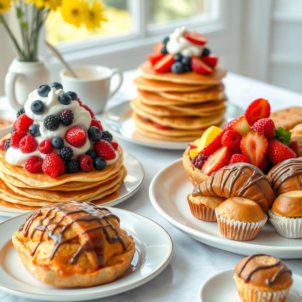 Plats sucrés de brunch