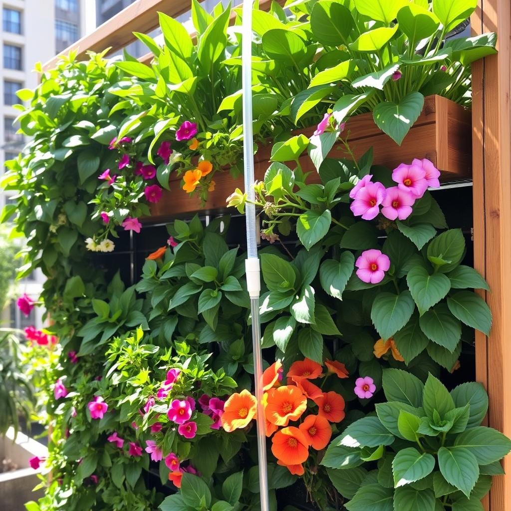 Jardin vertical avec système d'irrigation