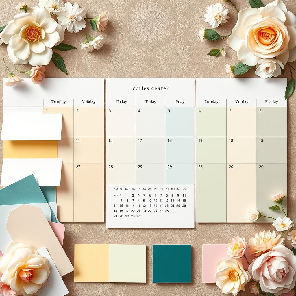 Palette de couleurs pour calendrier perpétuel