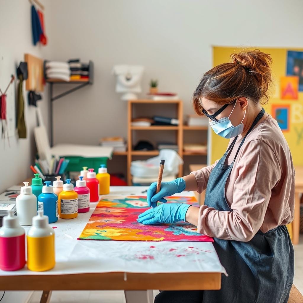 Sécurité peinture sur tissu